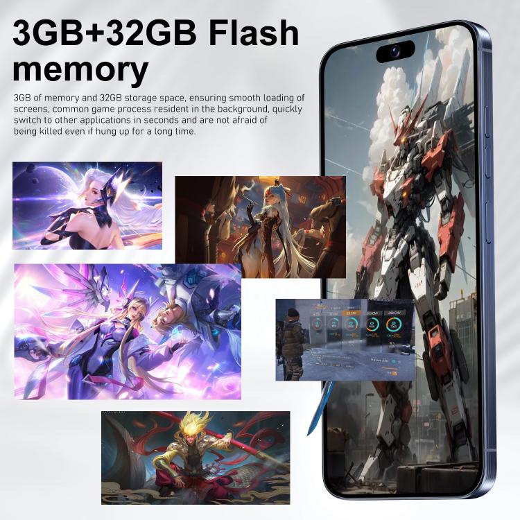 I16 Pro Max / VD1, 3GB+32GB, 6.8 inch Android 10 MTK6753 Octa Core, Network: 4G, Dual SIM, Plug:EU Plug(White) - free shipping - PMc TechLife - Order now!