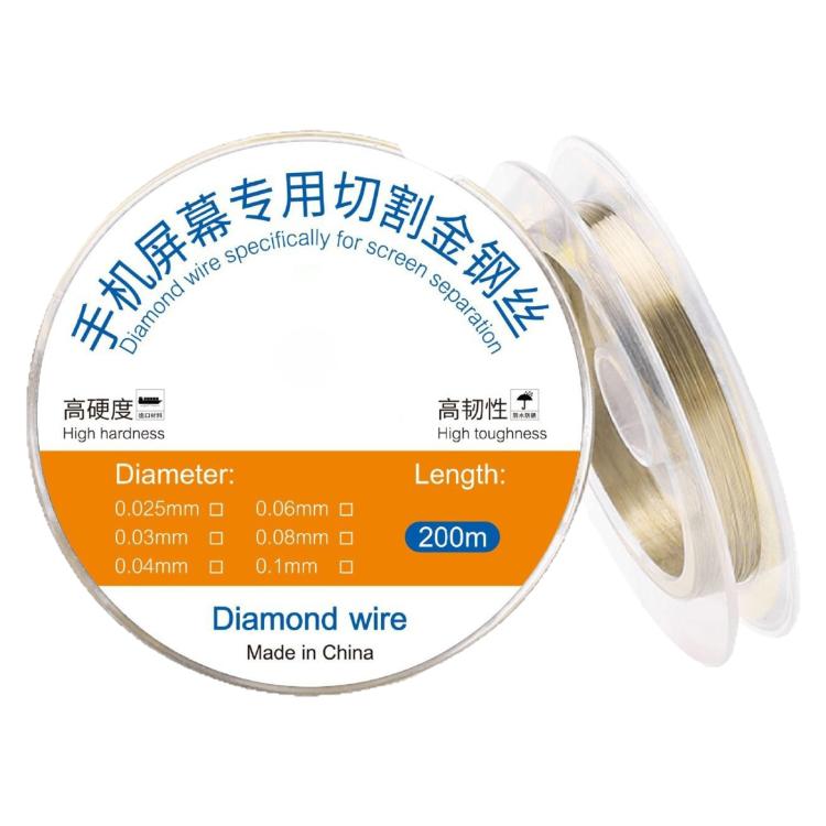 200m Screen Separation Specifically Diamond Cutting Wire, Diameter:0.025mm - free shipping - PMC TechLife - Order now!