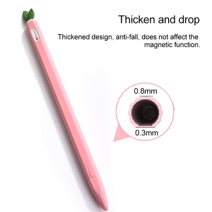 For Apple Pencil 1 Contrasting Color Mint Leaf Silicone Non-slip Protective Cover(Red) - Pencil Accessories by PMC Jewellery | Online Shopping South Africa | PMC Jewellery | Buy Now Pay Later Mobicred