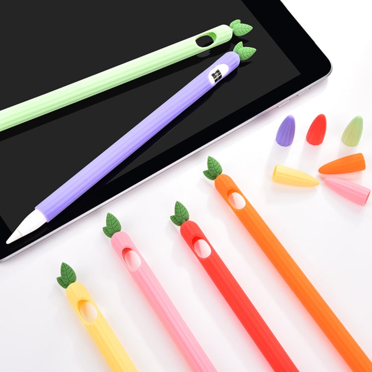 For Apple Pencil 1 Contrasting Color Mint Leaf Silicone Non-slip Protective Cover(Orange) - Pencil Accessories by PMC Jewellery | Online Shopping South Africa | PMC Jewellery | Buy Now Pay Later Mobicred