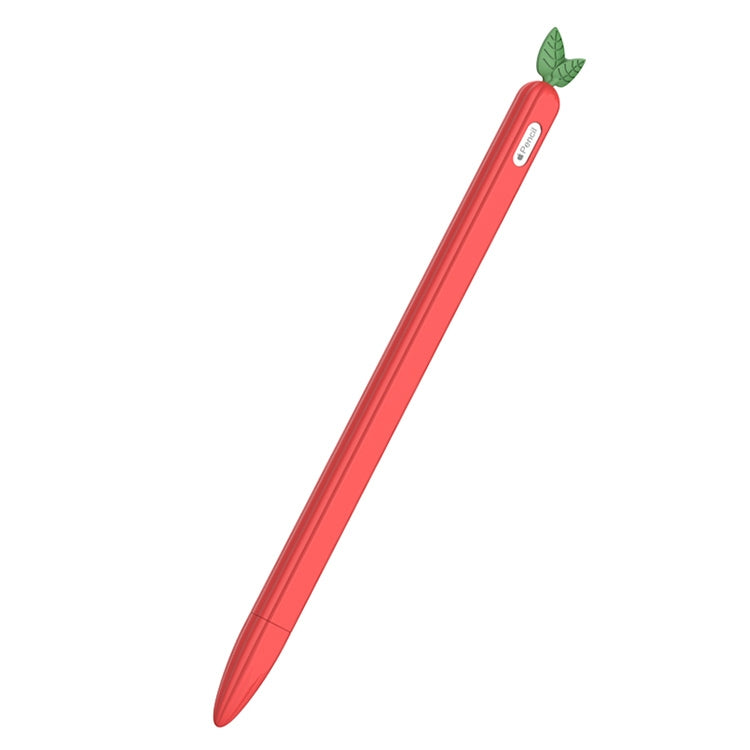 For Apple Pencil 2 Contrasting Color Mint Leaf Silicone Non-slip Protective Cover(Red) - Pencil Accessories by PMC Jewellery | Online Shopping South Africa | PMC Jewellery | Buy Now Pay Later Mobicred