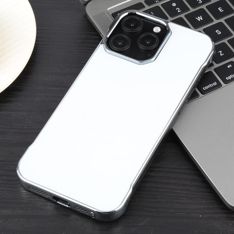 For iPhone 14 Pro Max Electroplating Frameless Frosted Anti-Glare PC MagSafe Phone Case(Silver White) - free shipping - PMC TechLife - Order now!