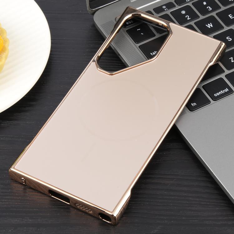 For Samsung Galaxy S22 Ultra 5G Electroplating Frameless Frosted Anti-Glare PC MagSafe Phone Case(Desert Gold) - free shipping - PMC TechLife - Order now!