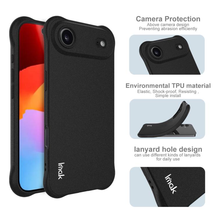 For iPhone 17 Air imak Shockproof Airbag TPU Phone Case(Matte Black) - iPhone 17 Air Cases by imak | Online Shopping South Africa | PMC TechLife | Buy Now Pay Later Mobicred