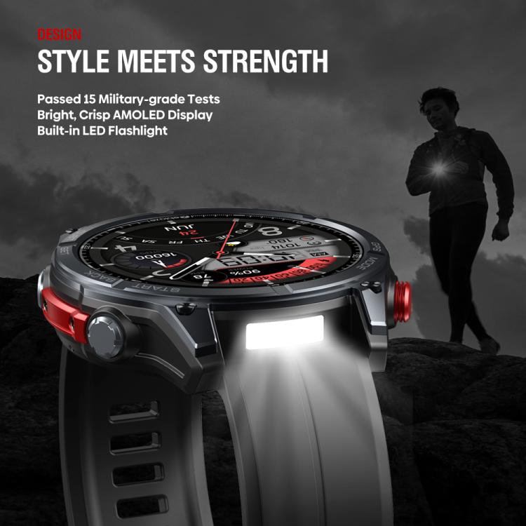 Zeblaze Stratos 4 Rugged Outdoor GPS Smart Watch 1.43 inch Screen 5 ATM & IP69K(Black) - free shipping - PMC TechLife - Order now!