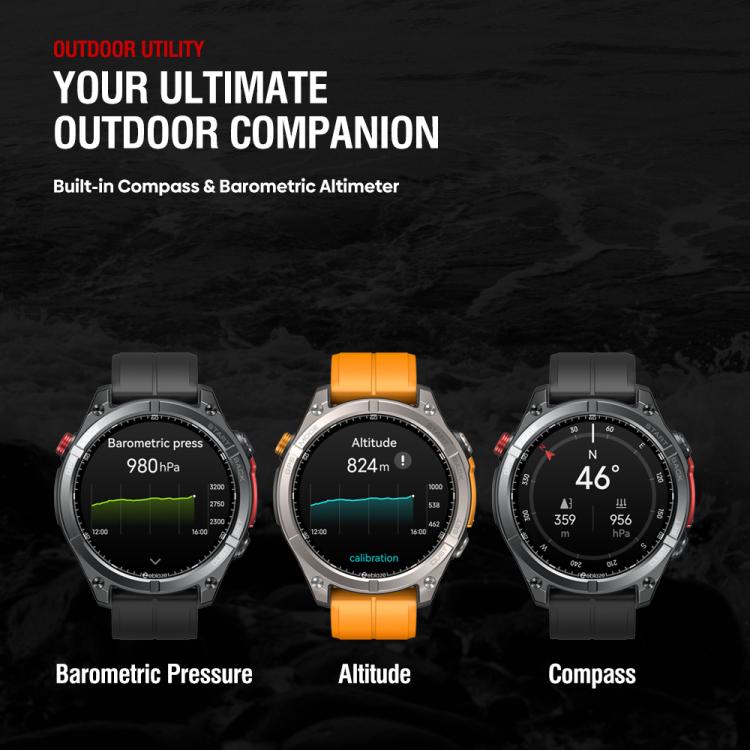 Zeblaze Stratos 4 Rugged Outdoor GPS Smart Watch 1.43 inch Screen 5 ATM & IP69K(Black) - free shipping - PMC TechLife - Order now!