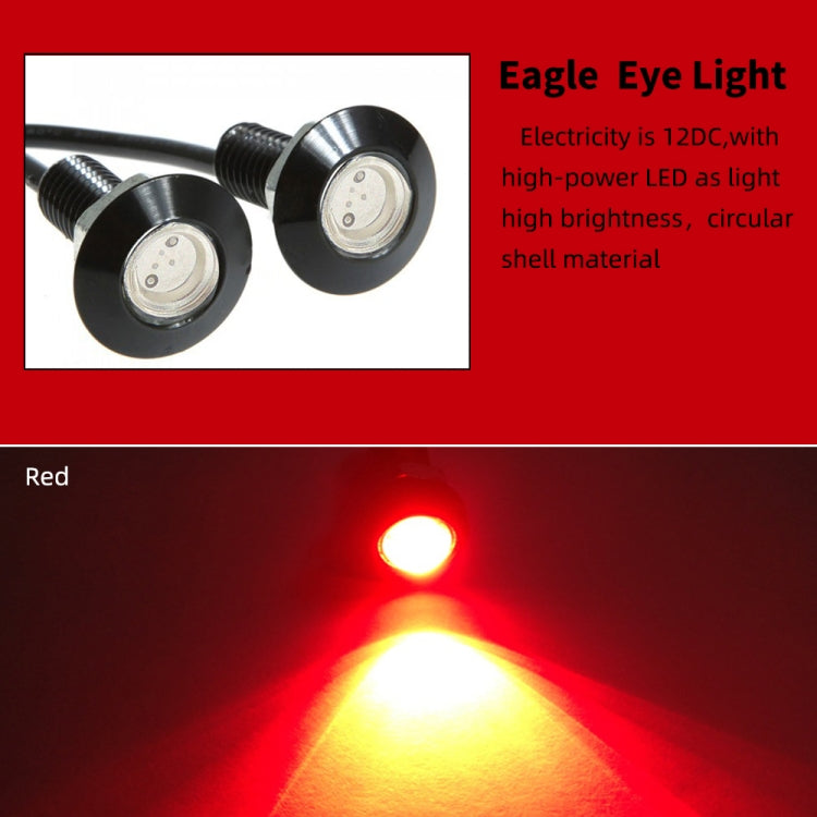 10 PCS 23mm 1.5W DC9-80V Motorcycle Eagle Eye Light Single Lens(Red Light) - Eagle Eye Lights by PMC Jewellery | Online Shopping South Africa | PMC Jewellery | Buy Now Pay Later Mobicred