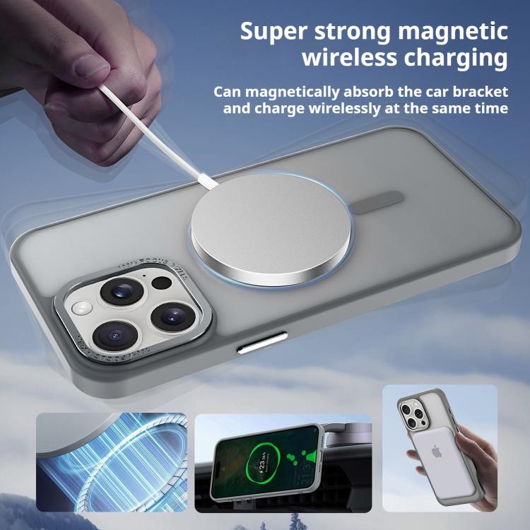 For iPhone 17 Air Kalebol Metal Lens Frame MagSafe Frosted PC Phone Case(Frosted White) - iPhone 17 Air Cases by Kalebol | Online Shopping South Africa | PMC TechLife | Buy Now Pay Later Mobicred