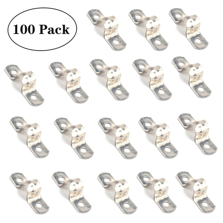 100 PCS M8 304 Stainless Steel Hole Tube Clips U-tube Clamp Connecting Ring Hose Clamp - Booster Cable & Clip by PMC Jewellery | Online Shopping South Africa | PMC Jewellery | Buy Now Pay Later Mobicred