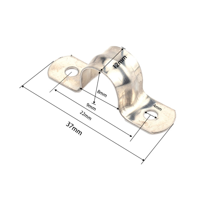 100 PCS M8 304 Stainless Steel Hole Tube Clips U-tube Clamp Connecting Ring Hose Clamp - Booster Cable & Clip by PMC Jewellery | Online Shopping South Africa | PMC Jewellery | Buy Now Pay Later Mobicred