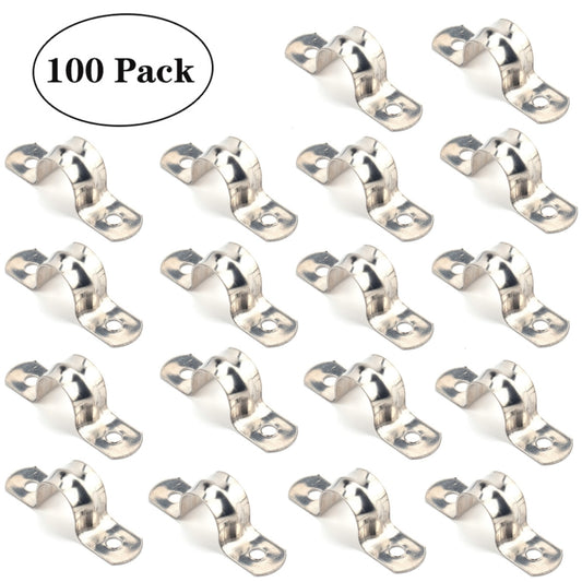 100 PCS M25 304 Stainless Steel Hole Tube Clips U-tube Clamp Connecting Ring Hose Clamp - Booster Cable & Clip by PMC Jewellery | Online Shopping South Africa | PMC Jewellery | Buy Now Pay Later Mobicred