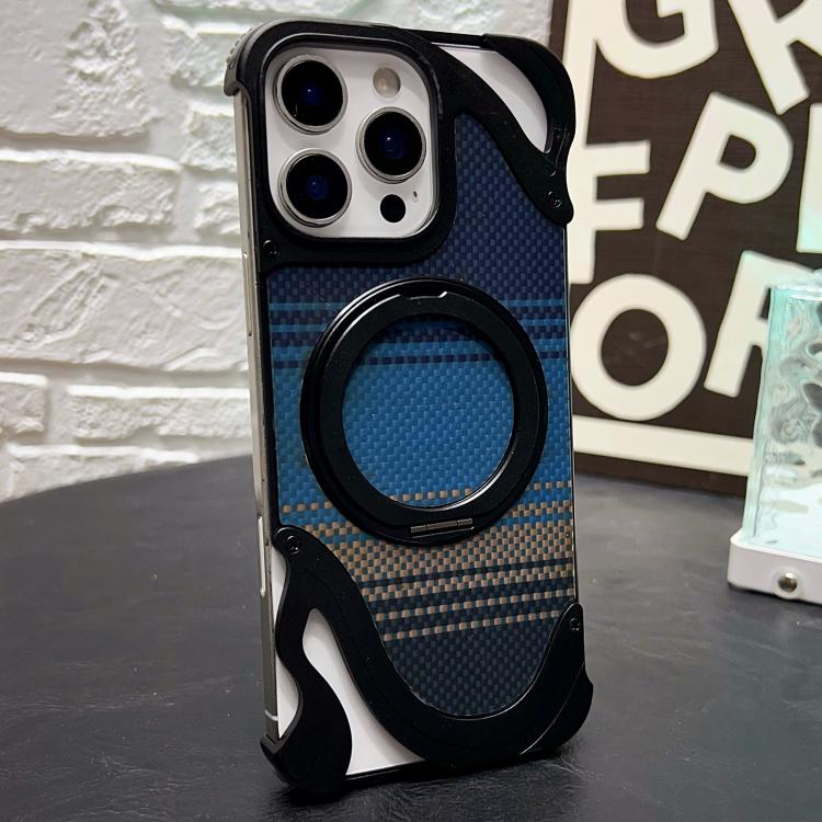 For iPhone 16 Pro Max Metal Frameless 360 Degree Rotation Holder MagSafe Phone Case(Black) - free shipping - PMC TechLife - Order now!