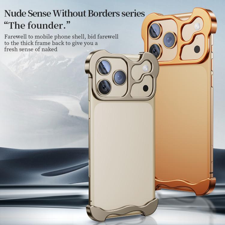 For iPhone 17 Pro Frameless Metal Corner Pad Phone Case with Lens Film(Grey) - free shipping - PMC TechLife - Order now!