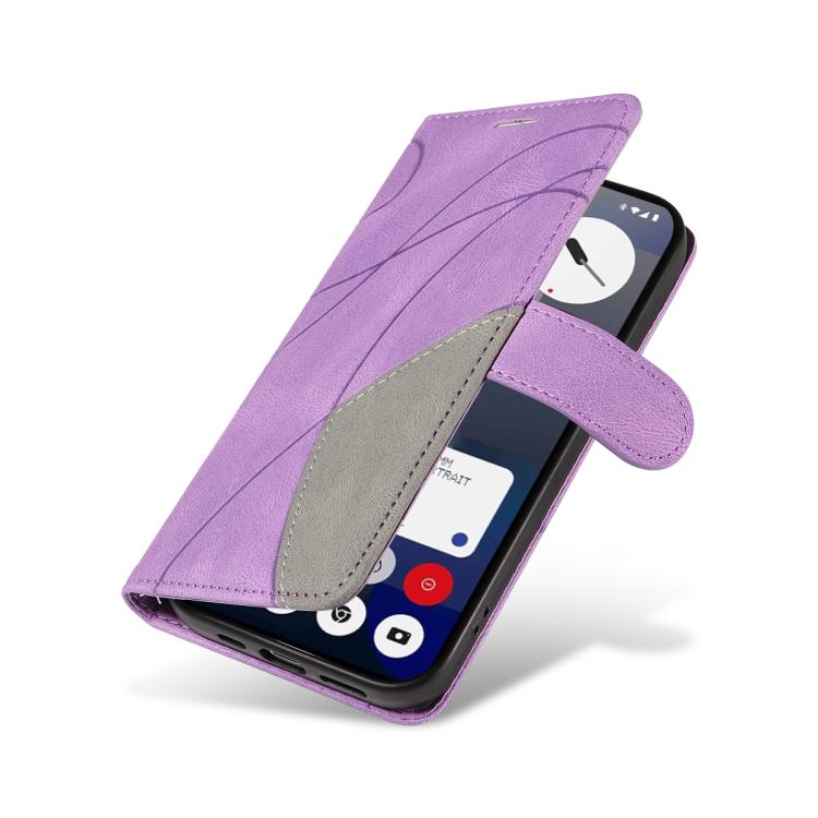 For Nothing Phone 3A Dual-color Splicing Flip Leather Phone Case(Purple) - free shipping - PMC TechLife - Order now!