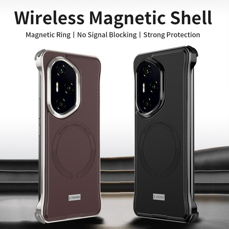 For Honor 300 Pro J TRIBE Metal Frameless Plain Leather MagSafe Phone Case(Brown) - free shipping - PMC TechLife - Order now!