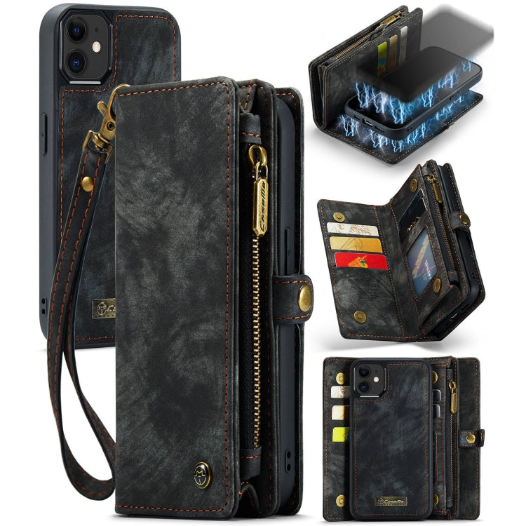 For iPhone 12 mini CaseMe-008 Detachable Multifunctional Wallet Leather Phone Case (Black) - free shipping - PMC Jewellery - Order now!