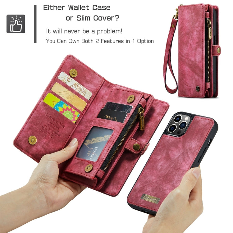 For iPhone 12 / 12 Pro CaseMe-008 Detachable Multifunctional Wallet Leather Phone Case (Red) - iPhone 12 / 12 Pro Cases by CaseMe | Online Shopping South Africa | PMC Jewellery | Buy Now Pay Later Mobicred