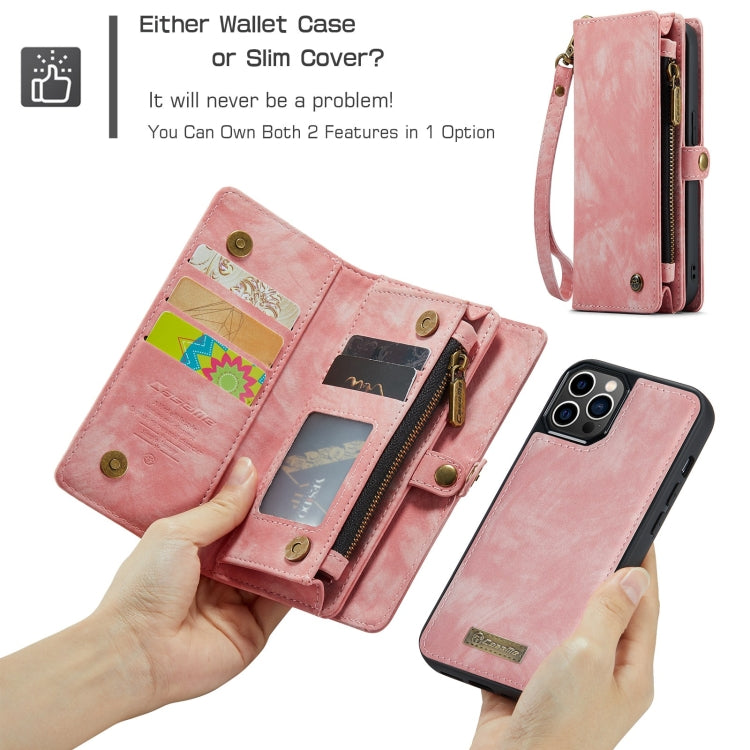 For iPhone 12 / 12 Pro CaseMe-008 Detachable Multifunctional Wallet Leather Phone Case (Pink) - iPhone 12 / 12 Pro Cases by CaseMe | Online Shopping South Africa | PMC Jewellery | Buy Now Pay Later Mobicred