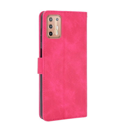 For Motorola Moto G9 Plus Solid Color Skin Feel Magnetic Buckle Horizontal Flip Calf Texture PU Leather Case with Holder & Card Slots & Wallet(Rose Red) - Motorola Cases by PMC Jewellery | Online Shopping South Africa | PMC Jewellery | Buy Now Pay Later Mobicred