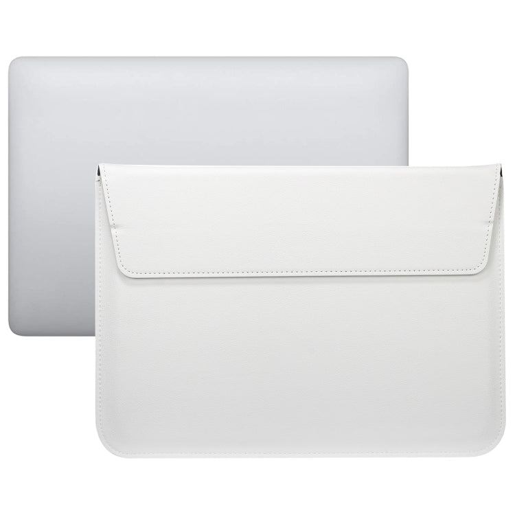 PU Leather Ultra-thin Envelope Bag Laptop Bag for MacBook Air / Pro 13 inch, with Stand Function(White) - Protective Bags by PMC Jewellery | Online Shopping South Africa | PMC Jewellery | Buy Now Pay Later Mobicred