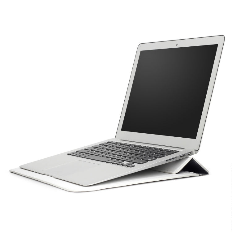 PU Leather Ultra-thin Envelope Bag Laptop Bag for MacBook Air / Pro 13 inch, with Stand Function(White) - Protective Bags by PMC Jewellery | Online Shopping South Africa | PMC Jewellery | Buy Now Pay Later Mobicred