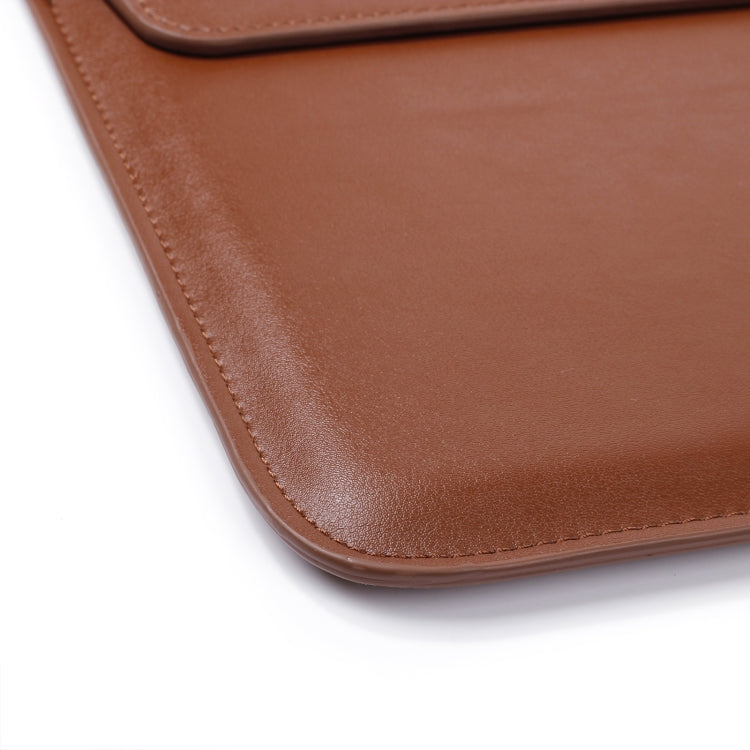 PU Leather Ultra-thin Envelope Bag Laptop Bag for MacBook Air / Pro 13 inch, with Stand Function(Brown) - Protective Bags by PMC Jewellery | Online Shopping South Africa | PMC Jewellery | Buy Now Pay Later Mobicred