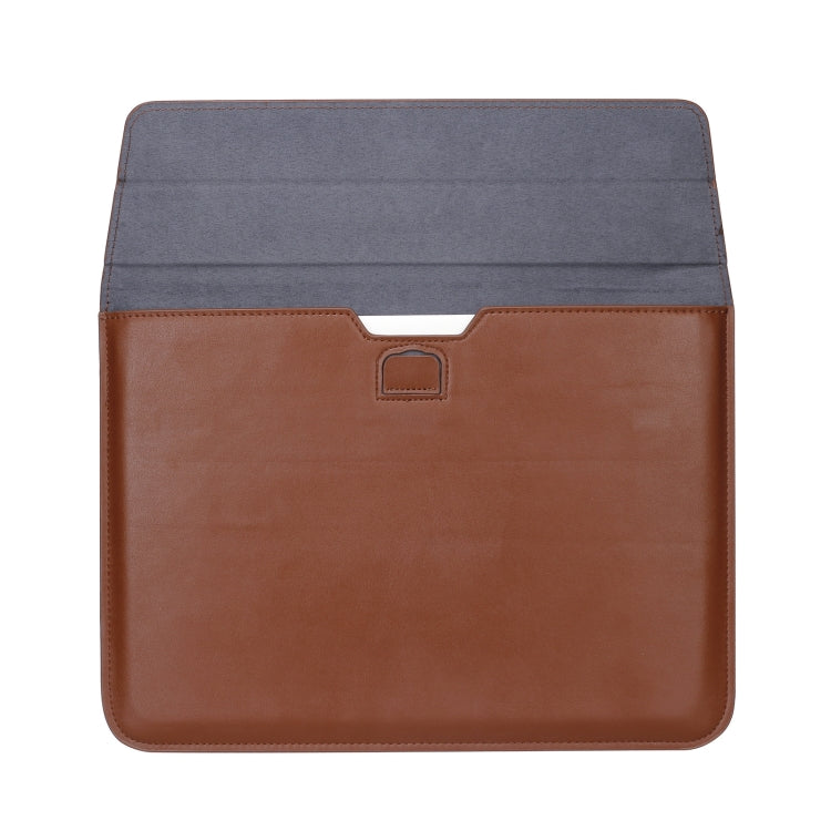 PU Leather Ultra-thin Envelope Bag Laptop Bag for MacBook Air / Pro 15 inch, with Stand Function (Brown) - Protective Bags by PMC Jewellery | Online Shopping South Africa | PMC Jewellery | Buy Now Pay Later Mobicred
