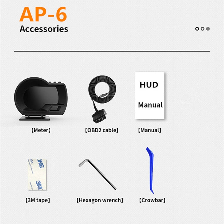 AP-6 Car HUD Head-up Display OBD GPS Driving Computer Code Table - Head Up Display System by PMC Jewellery | Online Shopping South Africa | PMC Jewellery | Buy Now Pay Later Mobicred