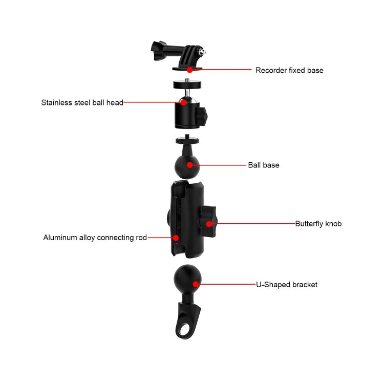 CS-1134B1 Motorcycle Bike Action Camera Recorder Mobile Phone Fixing Bracket Holder, Mirror Holder Version - Holder by PMC Jewellery | Online Shopping South Africa | PMC Jewellery | Buy Now Pay Later Mobicred