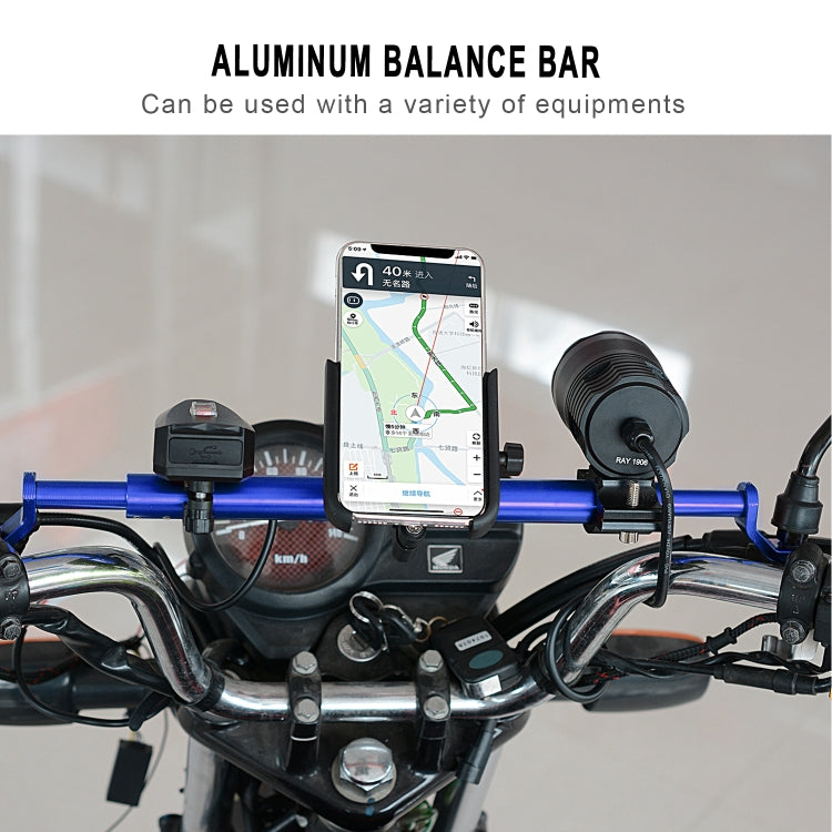 CS-859A2 Motorcycle Electric Vehicle Aluminum Alloy Extended Balance Bar Headlight Mobile Phone Bracket(Blue) - Others by PMC Jewellery | Online Shopping South Africa | PMC Jewellery | Buy Now Pay Later Mobicred