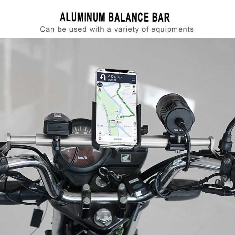 CS-859A3 Motorcycle Electric Vehicle Aluminum Alloy Extended Balance Bar Headlight Mobile Phone Bracket(Silver) - Others by PMC Jewellery | Online Shopping South Africa | PMC Jewellery | Buy Now Pay Later Mobicred