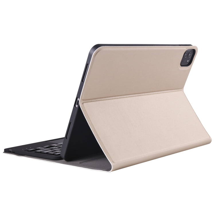 A098B-A Detachable ABS Ultra-thin Bluetooth Keyboard + TPU Tablet Case for iPad Air 4 10.9 inch (2020), with Stand & Pen Slot & Touch(Gold) - For iPad Air by PMC Jewellery | Online Shopping South Africa | PMC Jewellery