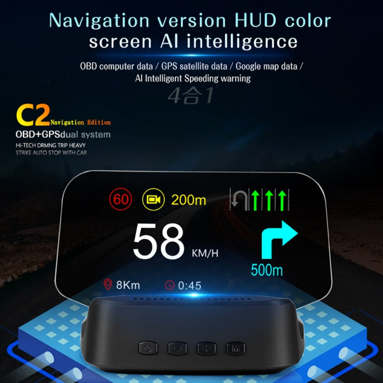 C2 Car HUD Head-up Display GPS Digital Meter Water Temperature / Voltage / Speed - Head Up Display System by PMC Jewellery | Online Shopping South Africa | PMC Jewellery | Buy Now Pay Later Mobicred