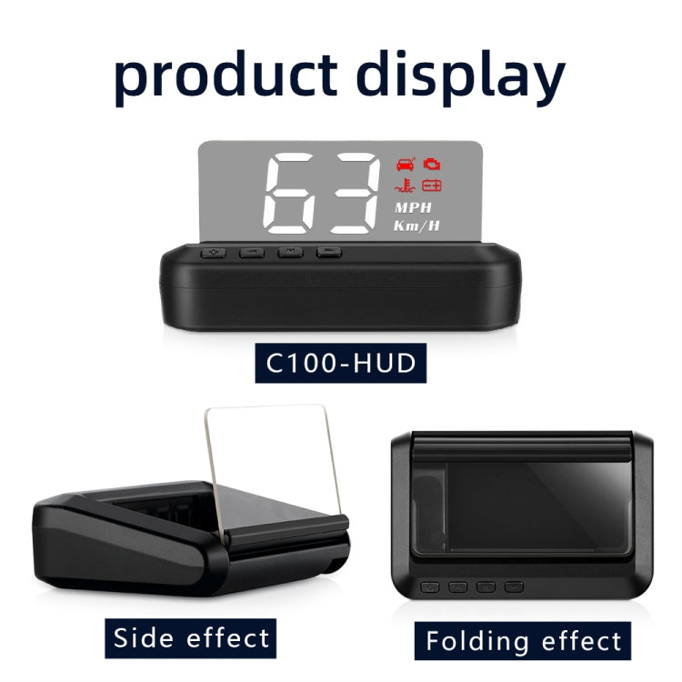 C100 Car HUD Head-up Display OBD2 Fault Code Elimination Overspeed / Fault Alarm - Head Up Display System by PMC Jewellery | Online Shopping South Africa | PMC Jewellery | Buy Now Pay Later Mobicred