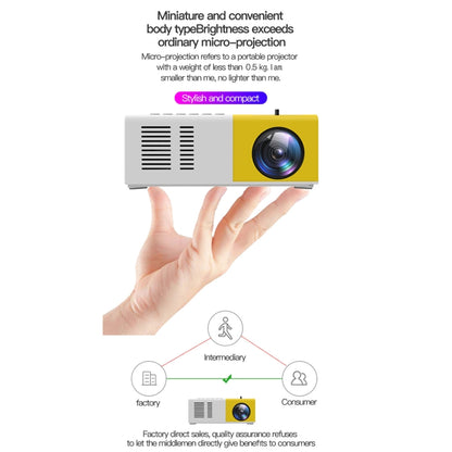 J9 1920x1080P 15 ANSI Portable Home Theater Mini LED HD Digital Projector, Basic Version, EU Plug(Black White) - Mini Projector by PMC Jewellery | Online Shopping South Africa | PMC Jewellery | Buy Now Pay Later Mobicred