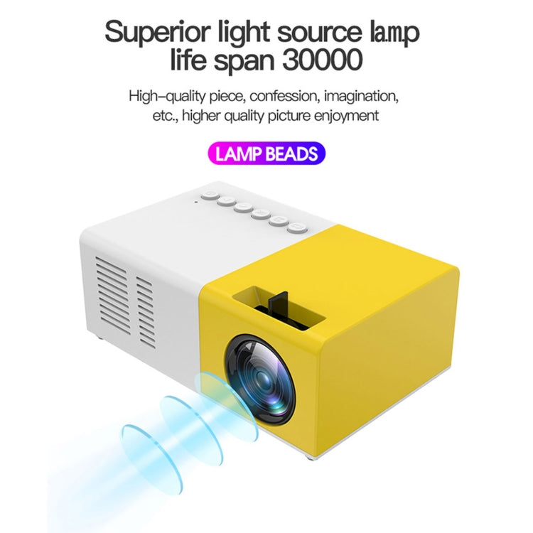 J9 1920x1080P 15 ANSI Portable Home Theater Mini LED HD Digital Projector, Basic Version, EU Plug(Black White) - Mini Projector by PMC Jewellery | Online Shopping South Africa | PMC Jewellery | Buy Now Pay Later Mobicred