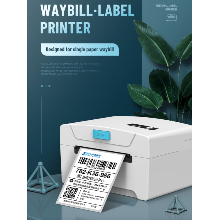 ZJ-8600 76x130 Single Paper Waybill Express Bill Label Printer, UK Plug - Printer by PMC Jewellery | Online Shopping South Africa | PMC Jewellery | Buy Now Pay Later Mobicred