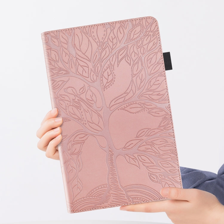 For Huawei Mediapad M5 Lite / C5 10.1 inch Life Tree Series Horizontal Flip Leather Case with Holder & Card Slots & Pen Slot(Rose Gold) - Huawei by PMC Jewellery | Online Shopping South Africa | PMC Jewellery