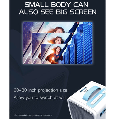 Q2 LED 1080P Mini Portable Projector Children Projector, Plug Type:EU Plug(Blue White) - Mini Projector by PMC Jewellery | Online Shopping South Africa | PMC Jewellery | Buy Now Pay Later Mobicred