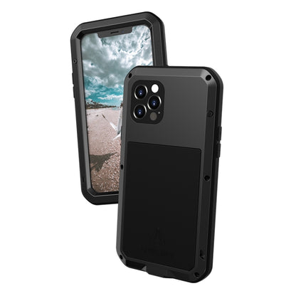 For iPhone 12 Pro LOVE MEI Metal Shockproof Life Waterproof Dustproof Protective Case(Black) - iPhone 12 / 12 Pro Cases by LOVE MEI | Online Shopping South Africa | PMC Jewellery