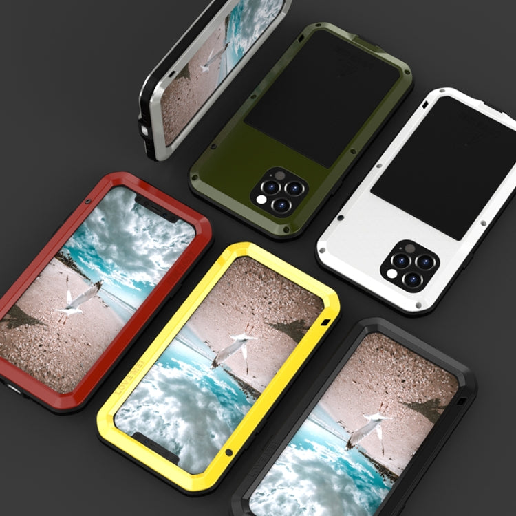 For iPhone 12 Pro LOVE MEI Metal Shockproof Life Waterproof Dustproof Protective Case(Black) - iPhone 12 / 12 Pro Cases by LOVE MEI | Online Shopping South Africa | PMC Jewellery