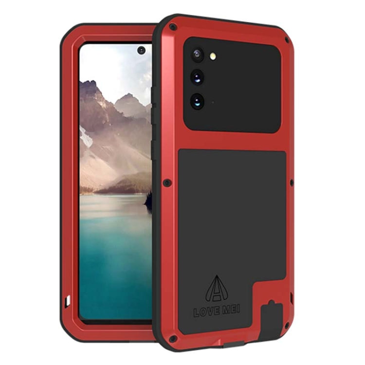 For Samsung Galaxy Note 20 LOVE MEI Metal Shockproof Waterproof Dustproof Protective Case without Glass(Red) - Galaxy Note20 Cases by LOVE MEI | Online Shopping South Africa | PMC Jewellery