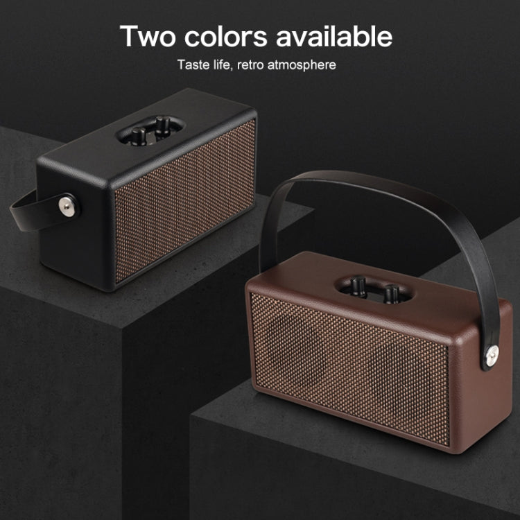 D30 Portable Subwoofer Wooden Bluetooth 4.2 Speaker, Support TF Card & 3.5mm AUX & U Disk Play(Brown) - Desktop Speaker by PMC Jewellery | Online Shopping South Africa | PMC Jewellery | Buy Now Pay Later Mobicred