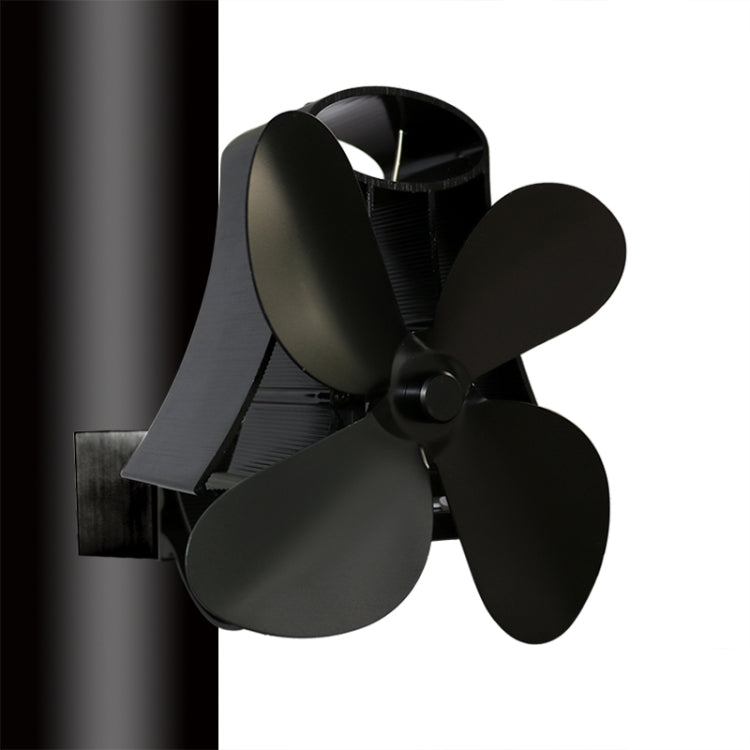 YL-105 4-Blade Aluminum Heat Powered Fireplace Stove Fan(Black) - Fireplace Fan by PMC Jewellery | Online Shopping South Africa | PMC Jewellery | Buy Now Pay Later Mobicred