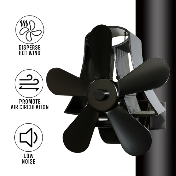 YL-106 5-Blade High Temperature Aluminum Heat Powered Fireplace Stove Fan(Bronze) - Fireplace Fan by PMC Jewellery | Online Shopping South Africa | PMC Jewellery | Buy Now Pay Later Mobicred