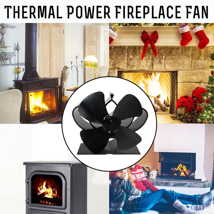 YL201 4-Blade High Temperature Metal Heat Powered Fireplace Stove Fan (Silver) - Fireplace Fan by PMC Jewellery | Online Shopping South Africa | PMC Jewellery | Buy Now Pay Later Mobicred