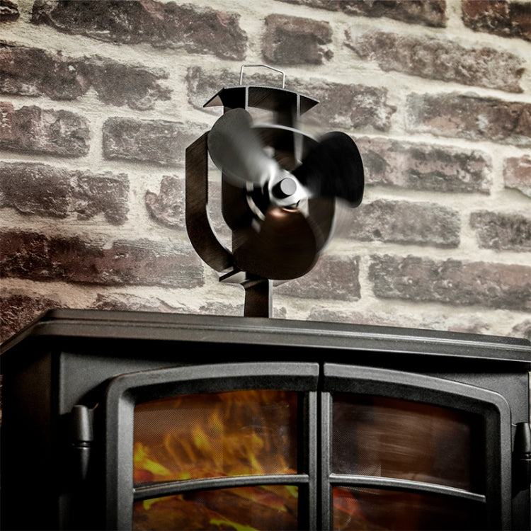 YL401 3-Blade High Temperature Metal Heat Powered Fireplace Stove Fan (Black) - Fireplace Fan by PMC Jewellery | Online Shopping South Africa | PMC Jewellery | Buy Now Pay Later Mobicred