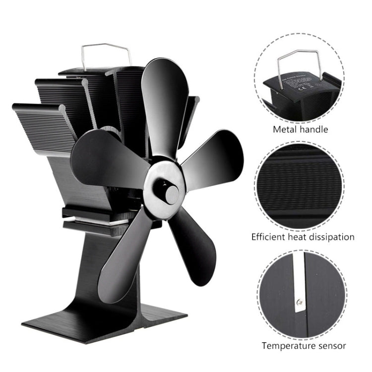 YL602 5-Blade High Temperature Metal Heat Powered Fireplace Stove Fan (Bronze) - Fireplace Fan by PMC Jewellery | Online Shopping South Africa | PMC Jewellery | Buy Now Pay Later Mobicred