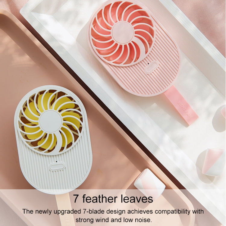 LLD-17 0.7-1.2W Ice Cream Shape Portable 2 Speed Control USB Charging Handheld Fan with Lanyard (White) - Electric Fans by PMC TechLife | Online Shopping South Africa | PMC TechLife | Buy Now Pay Later Mobicred