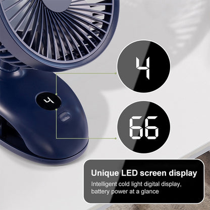 F601 Multifunctional Clip-on Electric Fan with LED Display (White) - Electric Fans by PMC Jewellery | Online Shopping South Africa | PMC Jewellery | Buy Now Pay Later Mobicred